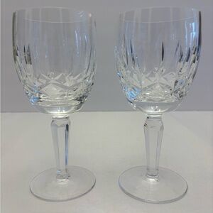 Waterford Kildare Fine Cut Crystal Wine Glasses 7” Set of 2
